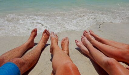 sandy legs on anna maria island beach